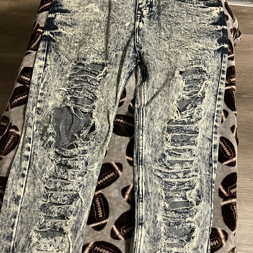 mark. Ripped Black and Gray Skinny Jeans